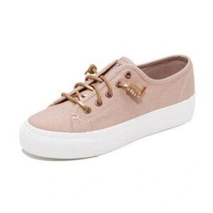 Sperry Sky Sail Metallic Twill Rose Dust Slip On Sneaker Size 11
